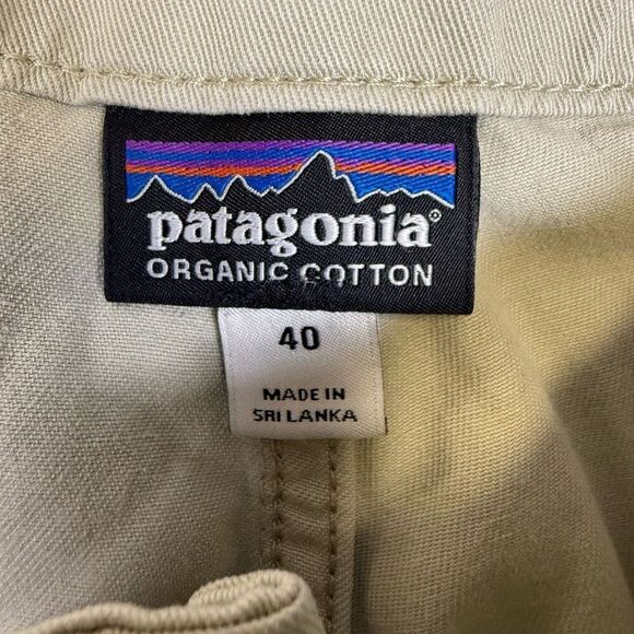 Patagonia Mens Size 40 Organic Cotton Stand Up Shorts Tan Khaki Pockets - Picture 6 of 7
